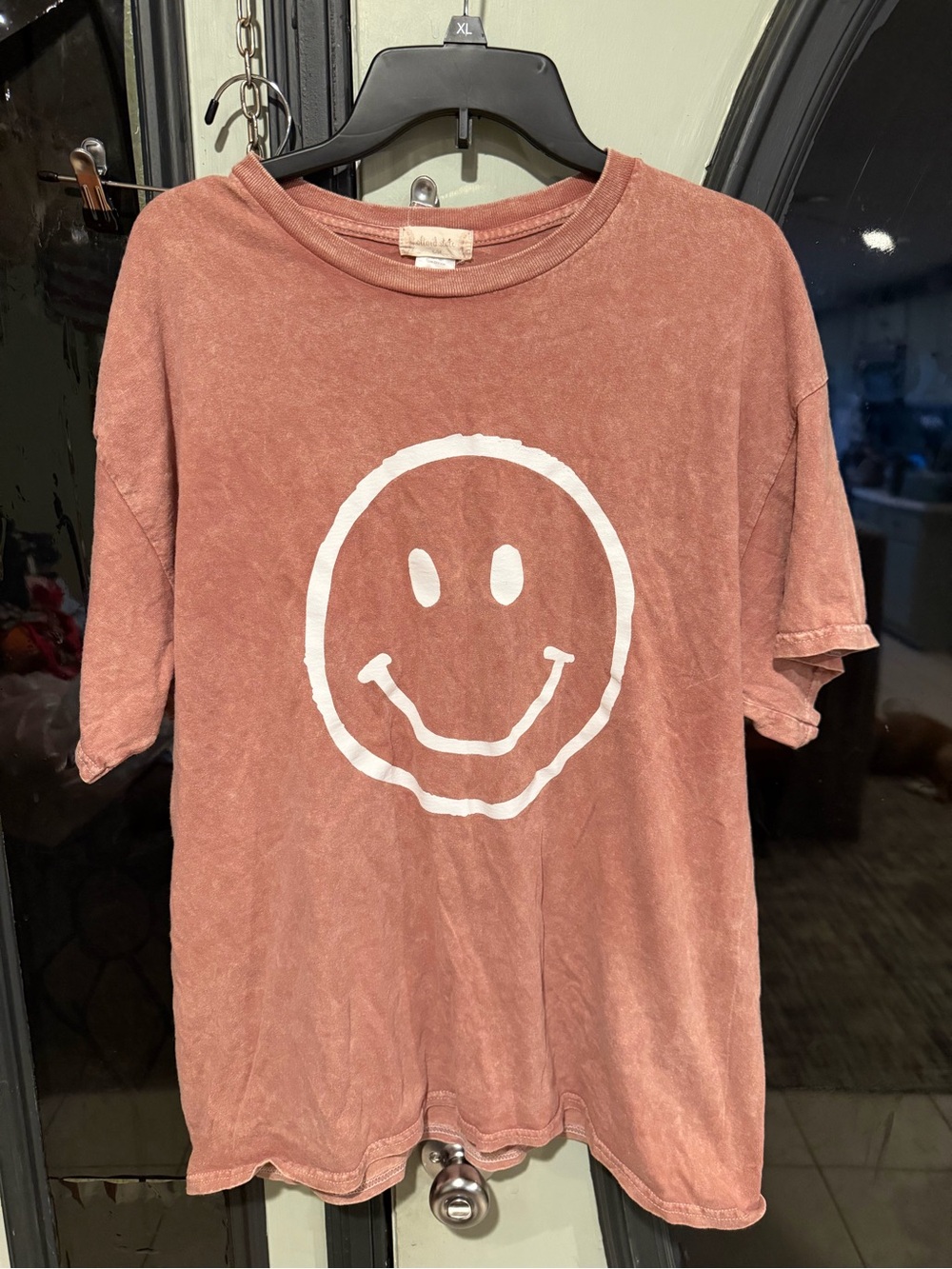 Altar'd State Rust Pink Short Sleeve Smile Tee